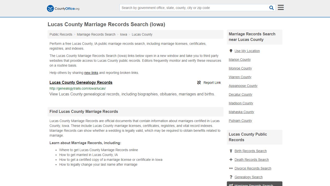 Marriage Records Search - Lucas County, IA (Marriage Licenses ...